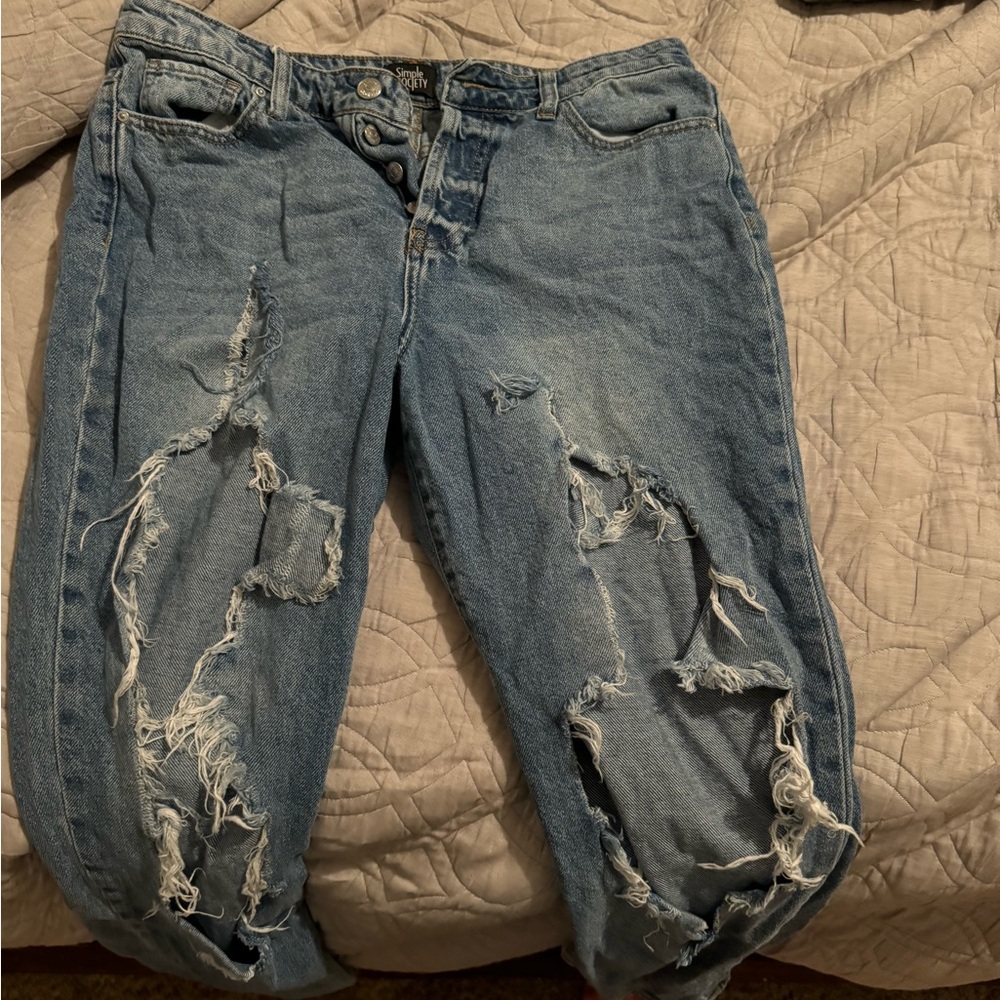 Simply Society Distressed and Worn Jeans size 7